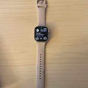 Apple Smartwatch with Beige Strap